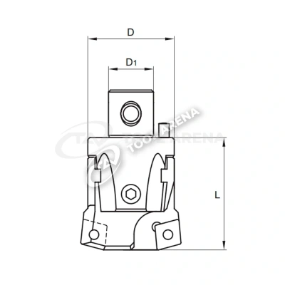 Блок расточной, черновой 75° с режущими пластинами в гнездах ползунов, под пластинку CN☐☐ 1204☐☐R. Pinzbohr, D 05475 402 N. фото